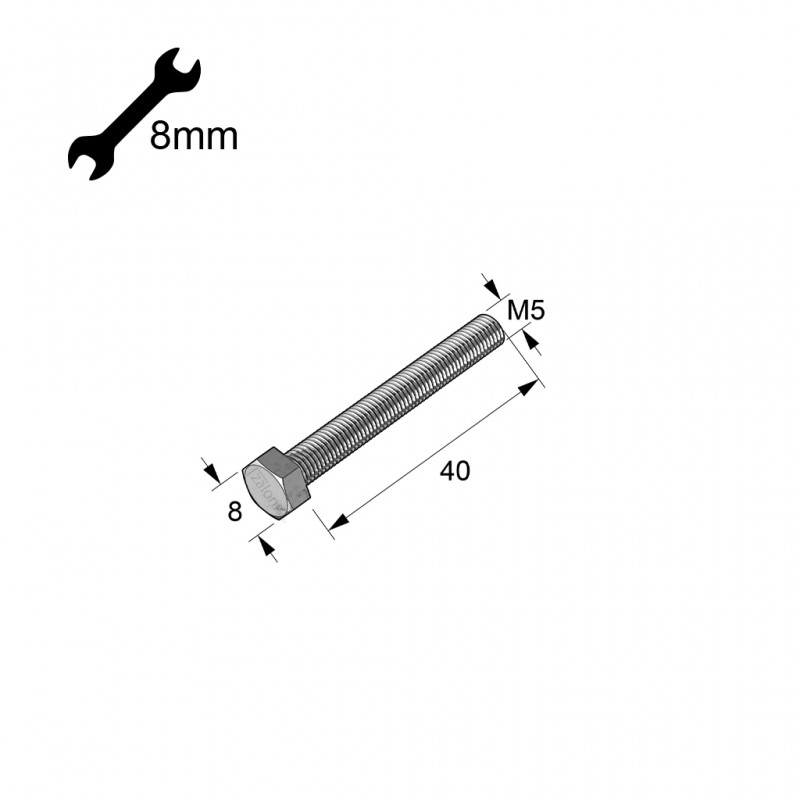 HEXAGON HEAD STEEL BOLT M5x40 HEXAGONAL STEEL BOLTS